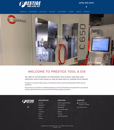 Prestige-Tool-Die Homepage 1440px