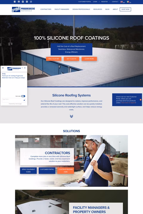 Progressive-Materials Homepage 1440px