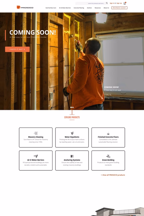 Prosoco Homepage 1440px