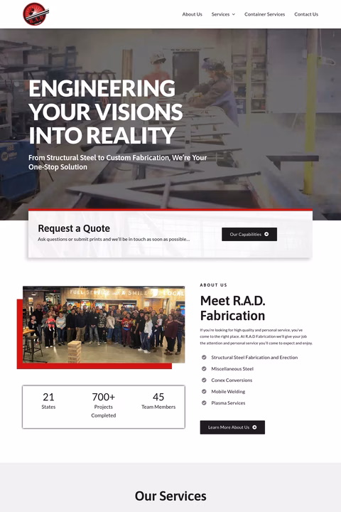 Rad-Fabrication Homepage 1440px