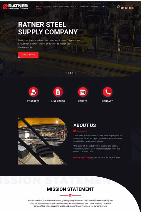 Ratner-Steel-Supply Homepage 1440px