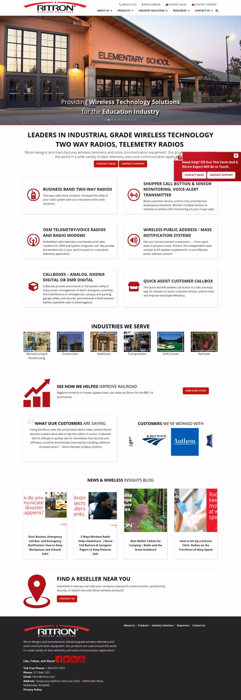 Ritron Homepage 1440px