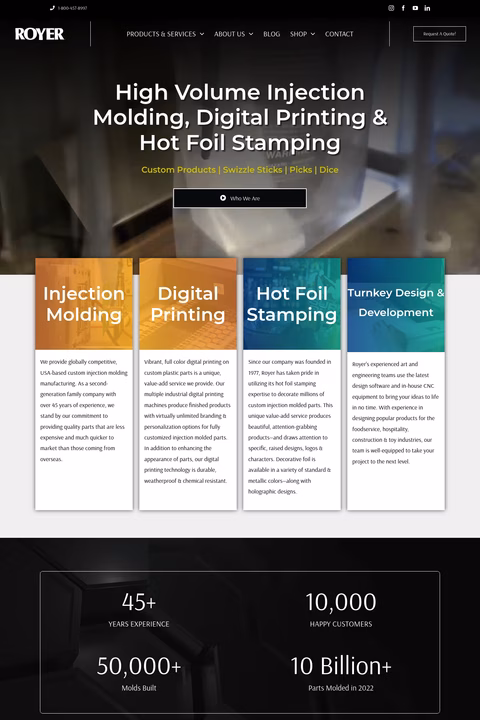 Royer-Corporation Homepage 1440px