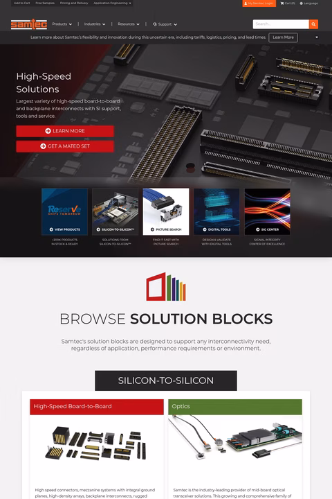 Samtec Homepage 1440px