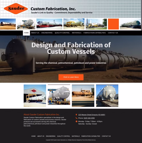 Sauder-Custom-Fabrication Homepage 1440px