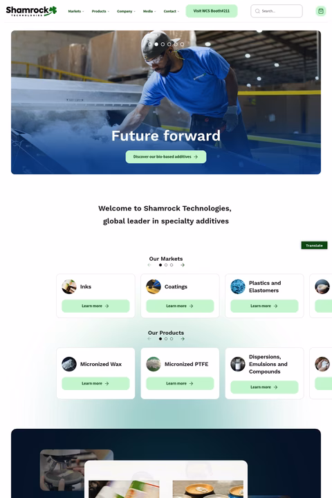 Shamrock-Technologies Homepage 1440px