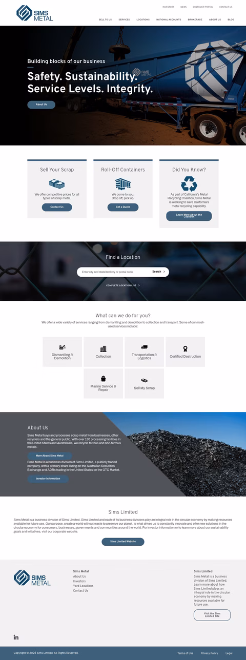 Sims-Metal Homepage 1440px