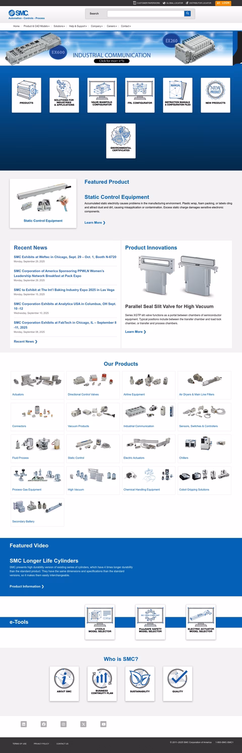 Smc-Corporation-Of-America Homepage 1440px