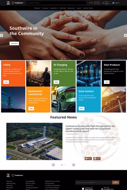 Southwire Homepage 1440px