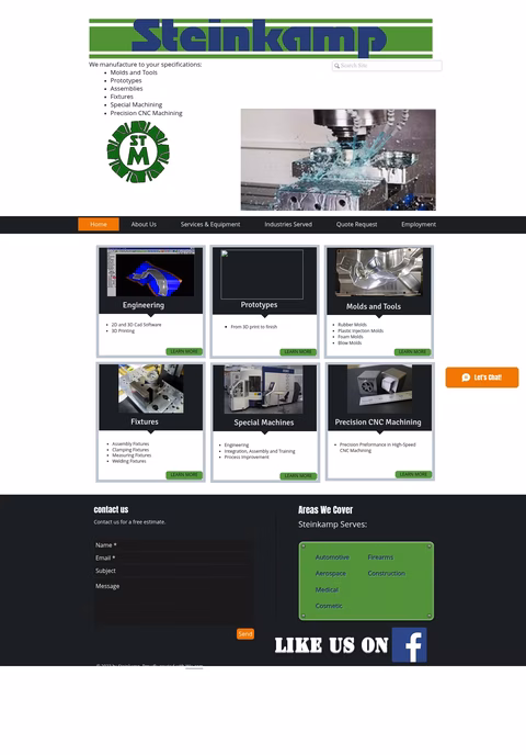 Steinkamp-Molding Homepage 1440px