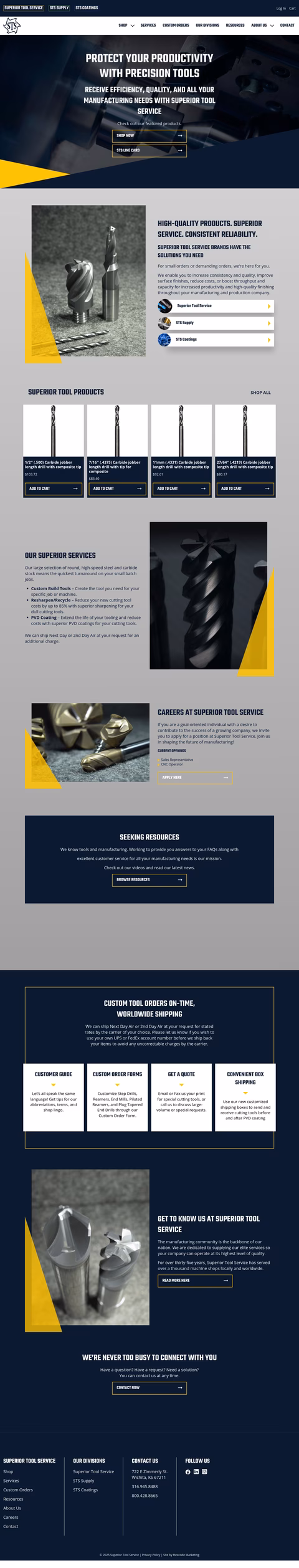 Superior-Tool-Service Homepage 1440px