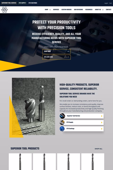 Superior-Tool-Service Homepage 1440px