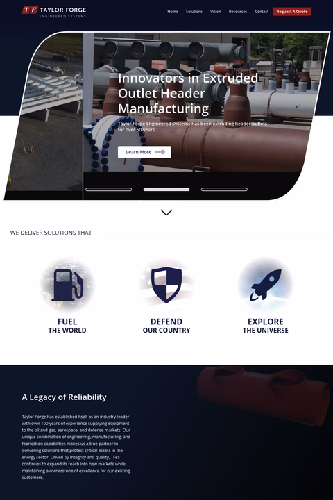 Taylor-Forge-Engineered-Systems Homepage 1440px