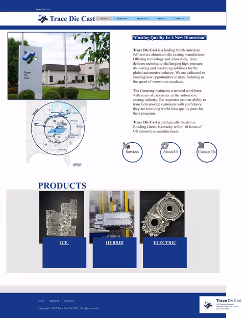 Trace-Die-Cast Homepage 1440px