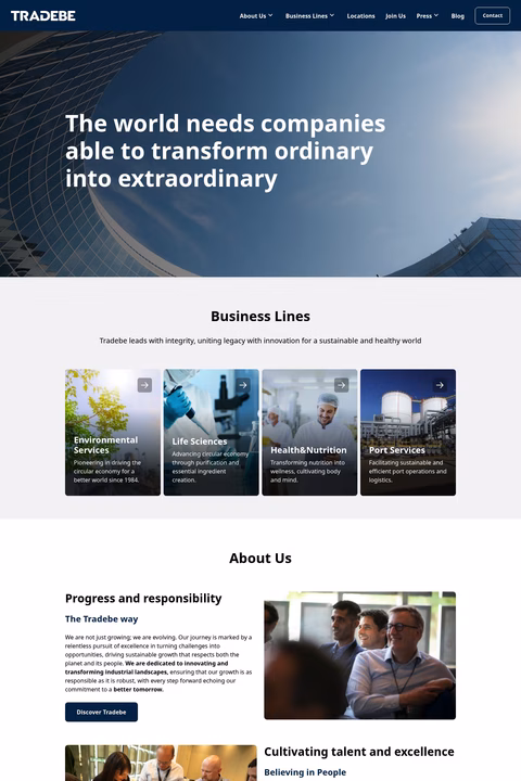 Tradebe Homepage 1440px