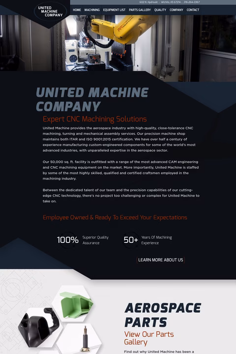 United-Machine-Company Homepage 1440px