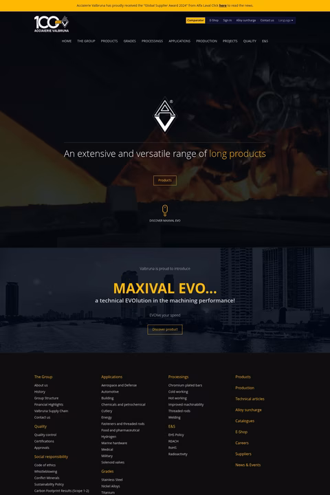 Valbruna-Slater-Stainless Homepage 1440px
