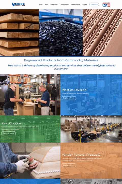 Vandor-Corporation Homepage 1440px