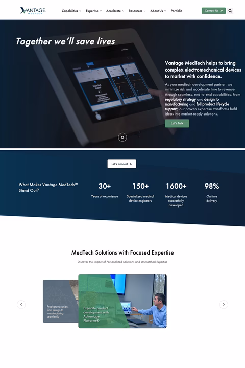 Vantage-Medtech Homepage 1440px