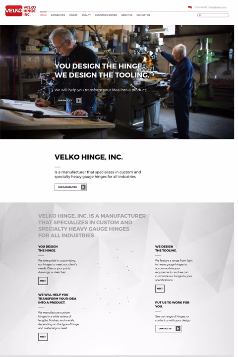Velko-Hinge Homepage 1440px