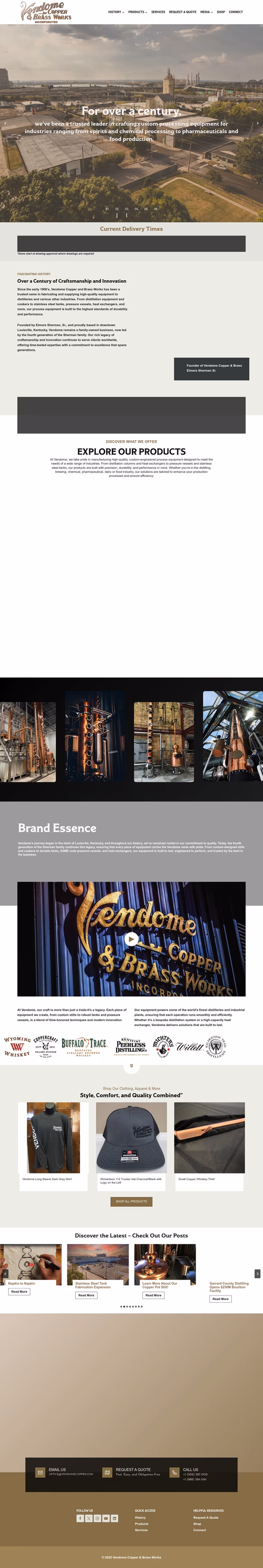 Vendome-Copper-Brass-Works Homepage 1440px