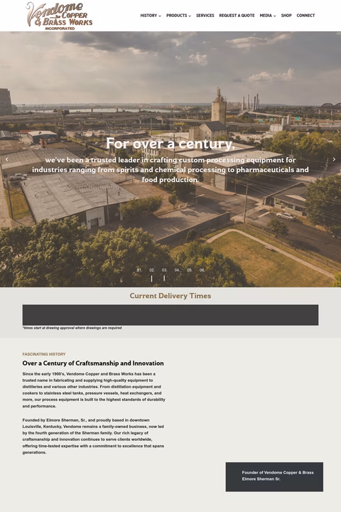 Vendome-Copper-Brass-Works Homepage 1440px