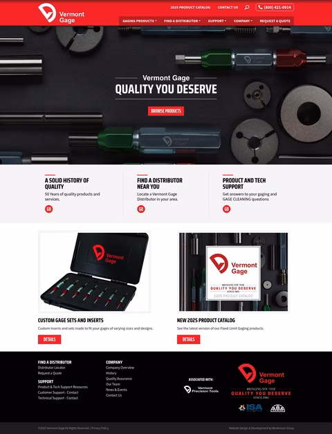 Vermont-Gage Homepage 1440px