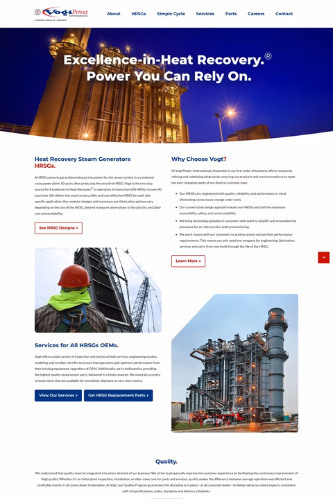 Vogt-Power-International Homepage 1440px