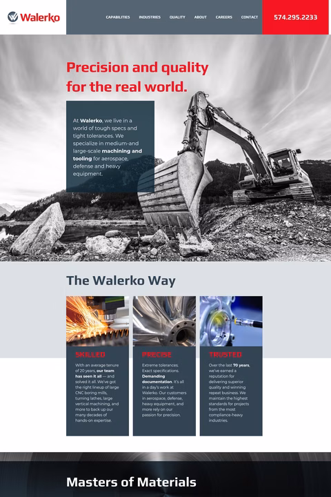 Walerko-Tool-Engineering Homepage 1440px
