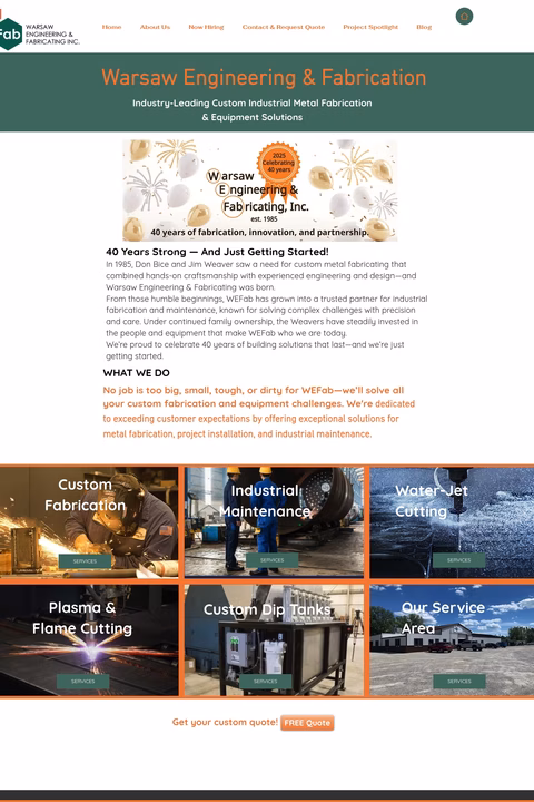 Warsaw-Engineering-Fabricating Homepage 1440px