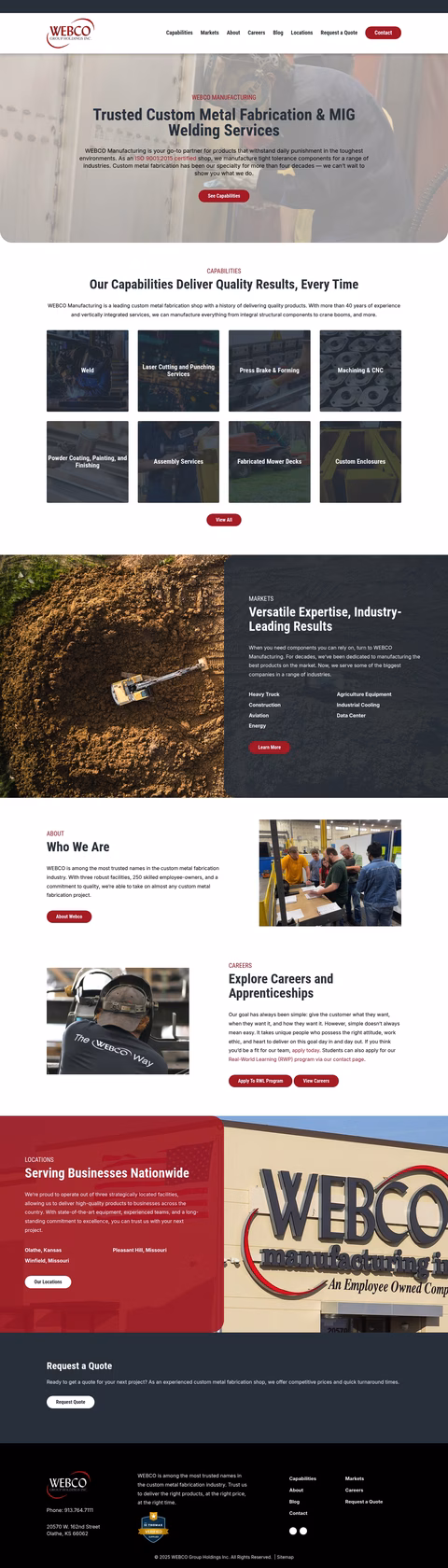 Webco-Manufacturing Homepage 1440px