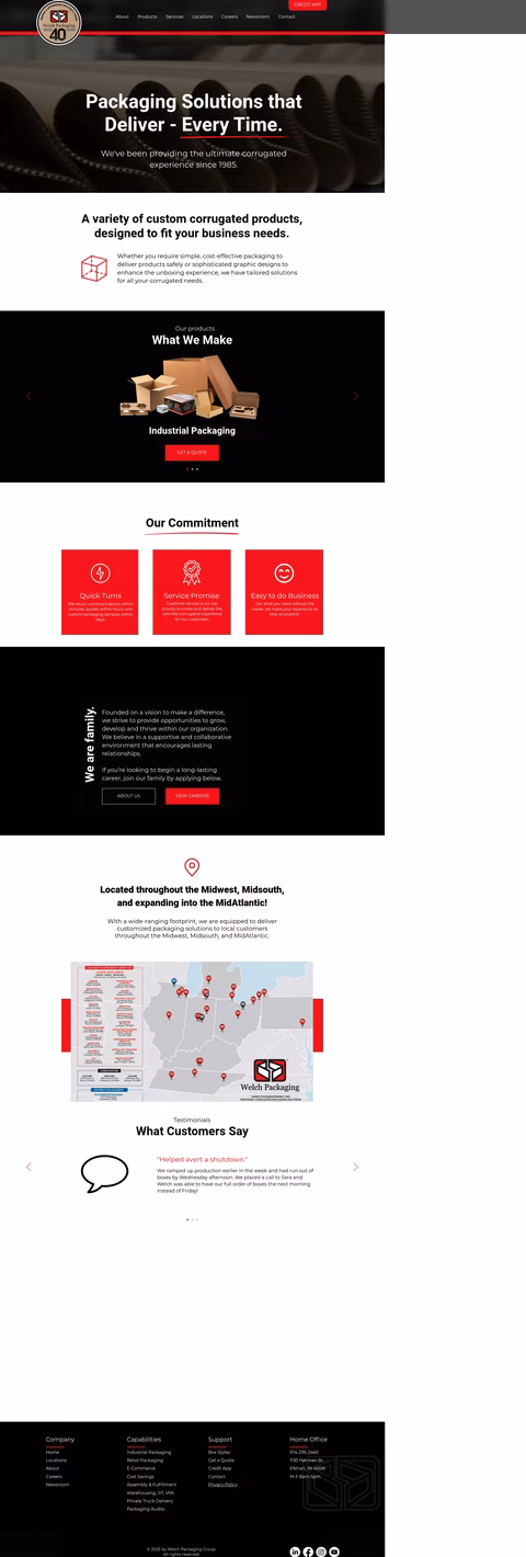 Welch-Packaging Homepage 1440px