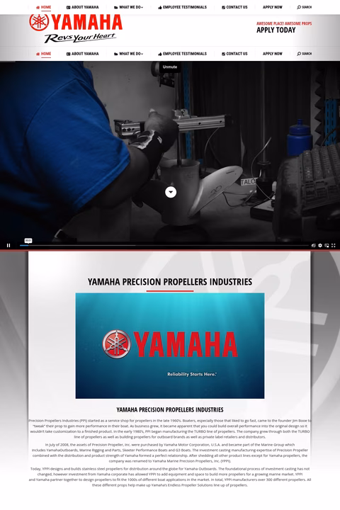 Yamaha-Precision-Propellers-Industries Homepage 1440px