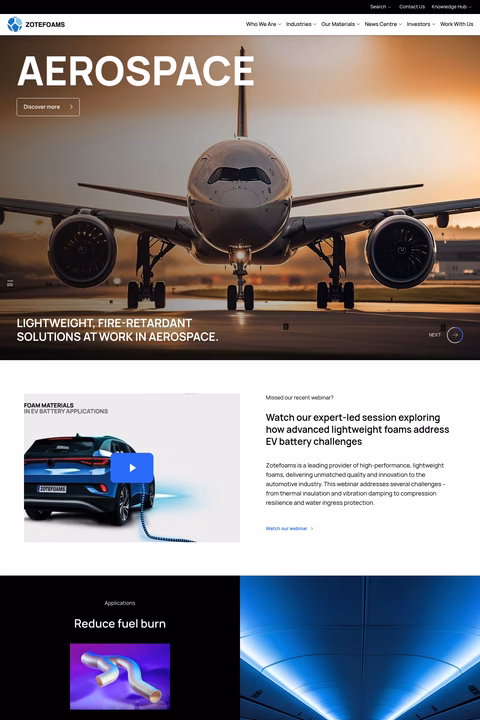 Zotefoams Homepage 1440px