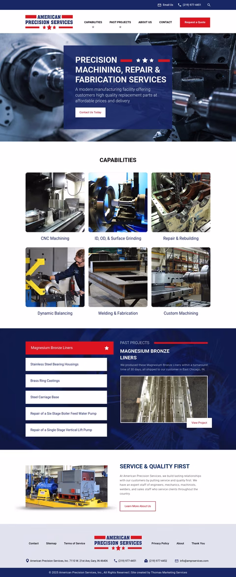 American-Precision-Services Homepage 1440px