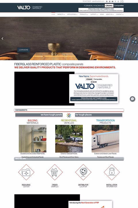 Valto-Engineered-Materials Homepage 1440px