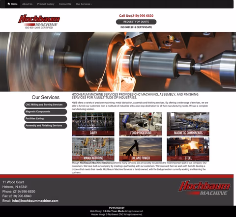 Hochbaum-Machine-Services Homepage 1440px