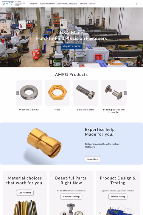 Accurate-Manufactured-Products-Group Homepage 1440px