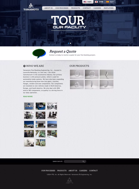 Yamamoto-Fine-Blanking-Engineering Homepage 1440px