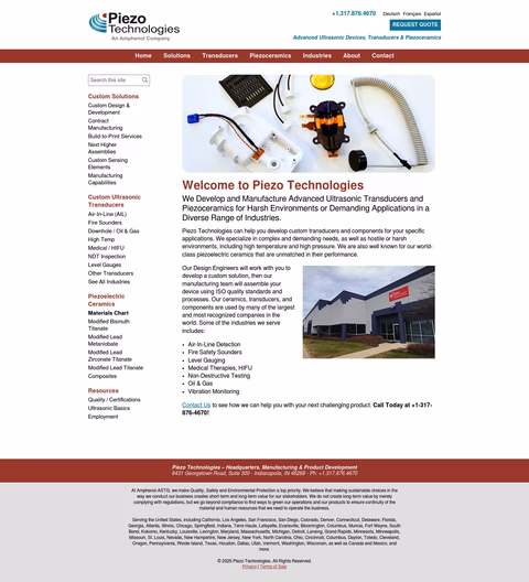 Piezo-Technologies Homepage 1440px