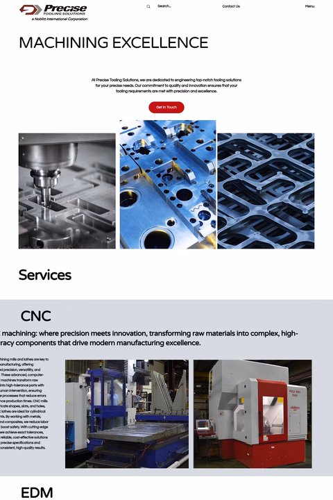 Precise-Tooling-Solutions Homepage 1440px