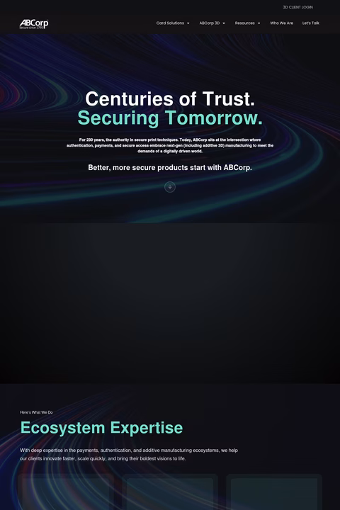 Abcorp Homepage 1440px