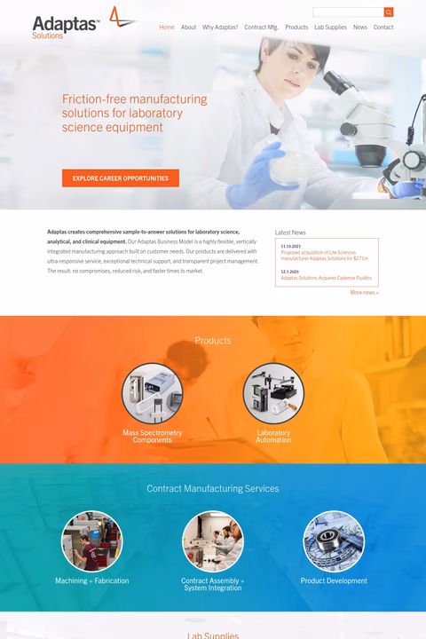 Adaptas-Solutions Homepage 1440px