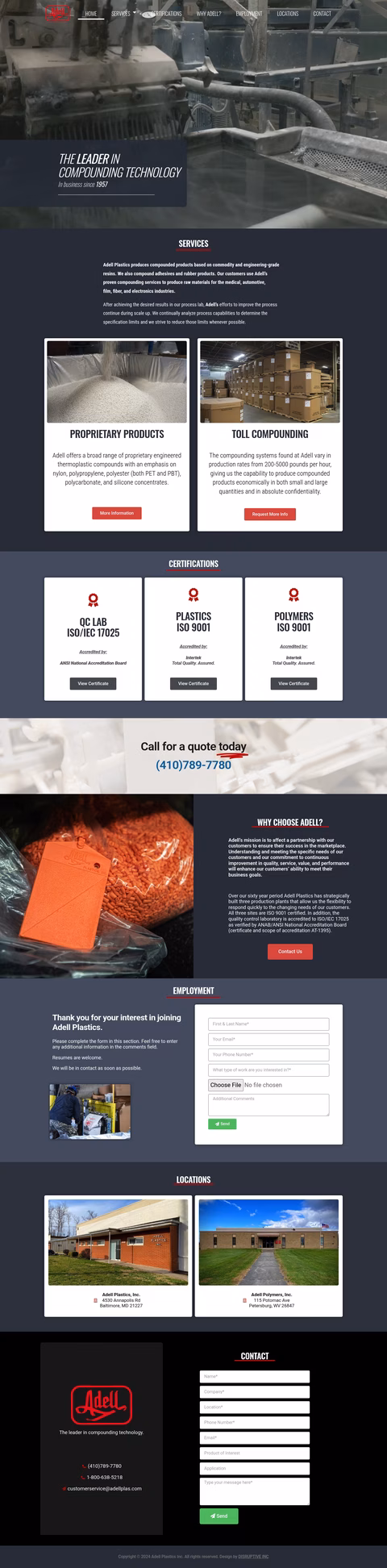 Adell-Plastics Homepage 1440px