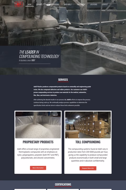 Adell-Plastics Homepage 1440px