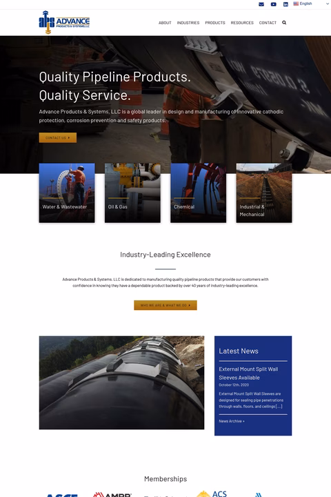 Advance-Products-Systems Homepage 1440px