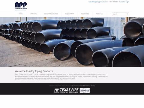 Alloy-Piping-Products Homepage 1440px