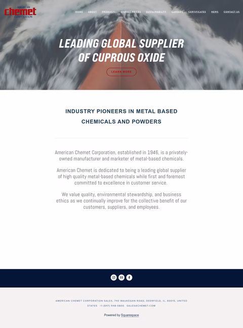 American-Chemet-Corporation Homepage 1440px