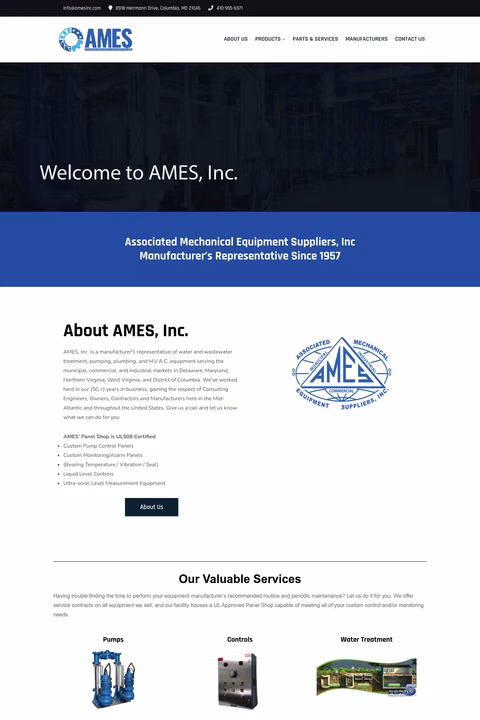 Ames-Inc Homepage 1440px