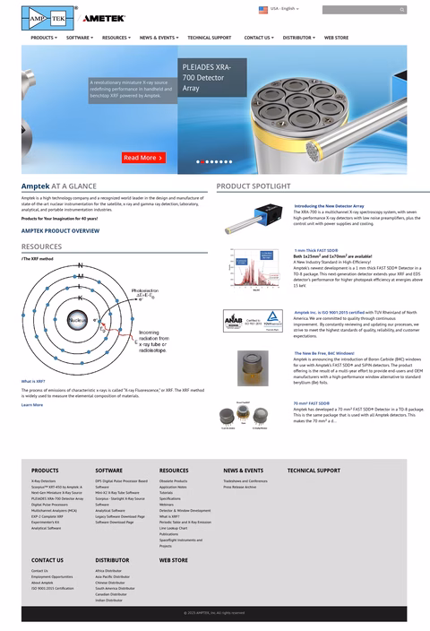 Amptek Homepage 1440px